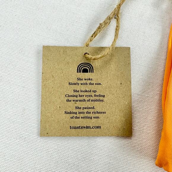 Free People Toast Swim Women’s Apex Halter Bikini Top Medium Nectarine Orange - Picture 4 of 9